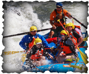 Running the rapids on a full-day rafting trip on the rogue river. 